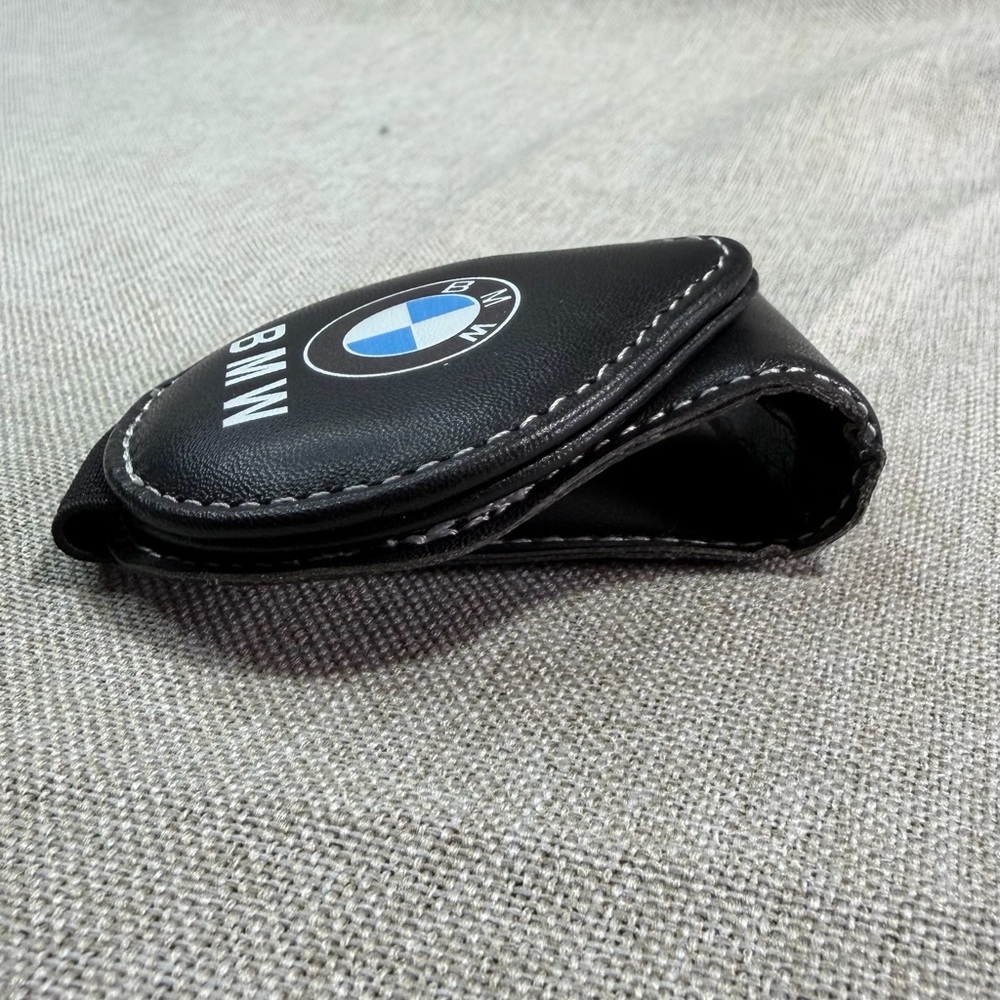 BMW Logo Black Leatherette Sunglass Holder - Picture 2 of 3